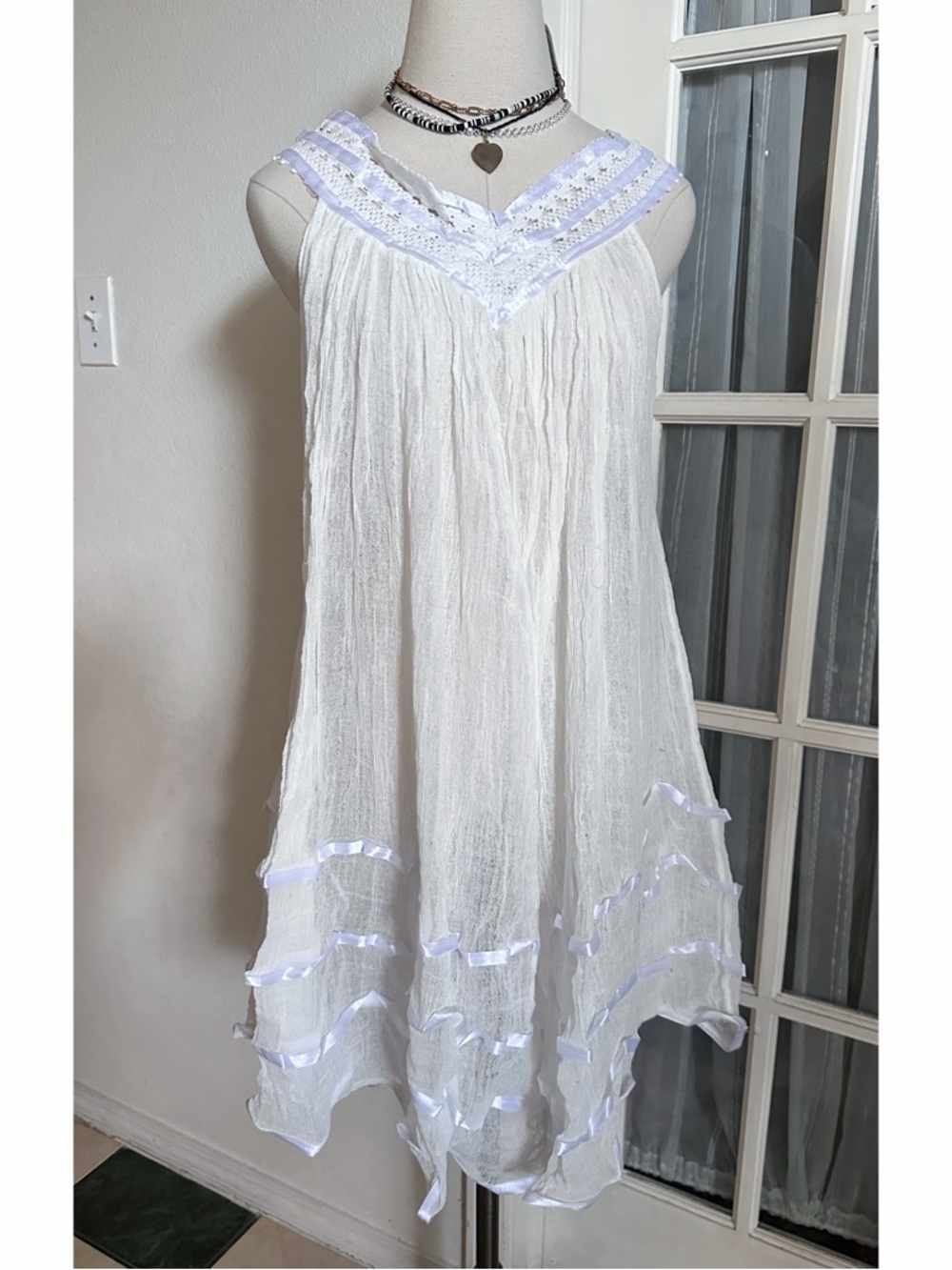 Mexican Angelita  Sleeveless Layered Tunic/Mini Dress